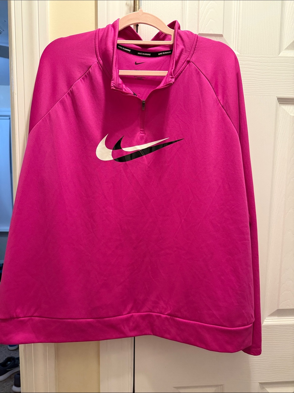 Nike Magenta Quarter-Zip Pullover with Dual Swoosh